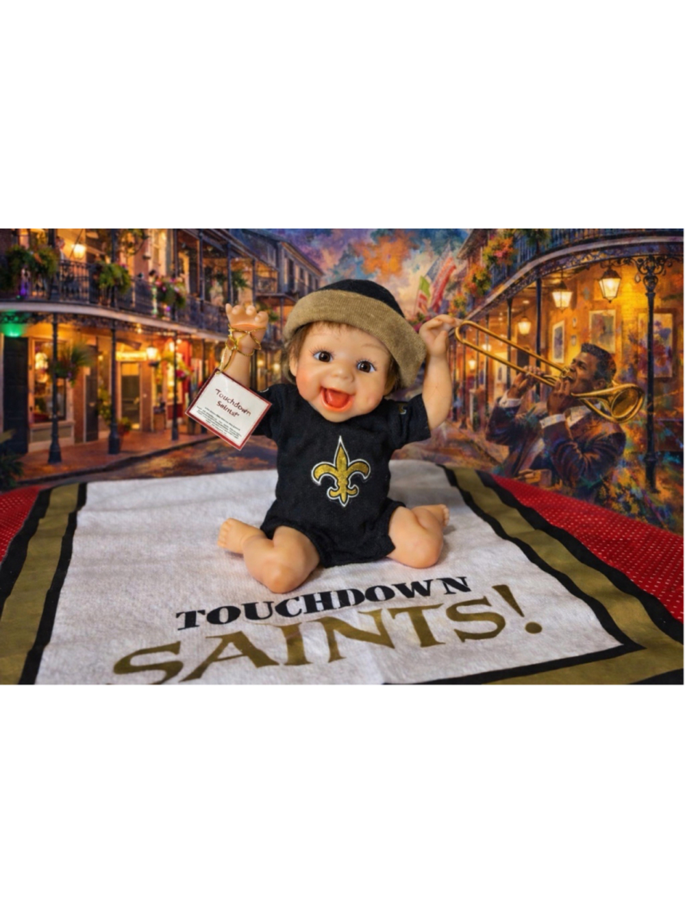 Ashton Drake Galleries New Orleans Saints Baby Doll Figurine "Touchdown Saints!"